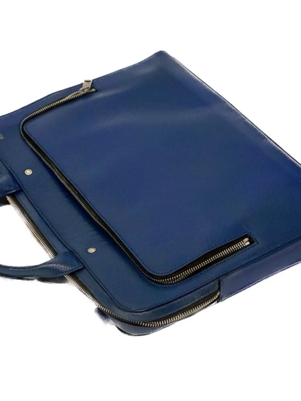 Jack Spade Mason Leather Slim Briefcase Cobalt Blue